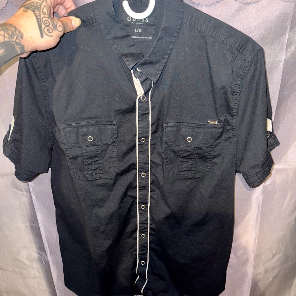 Guess Black Casual Button Down Shirt